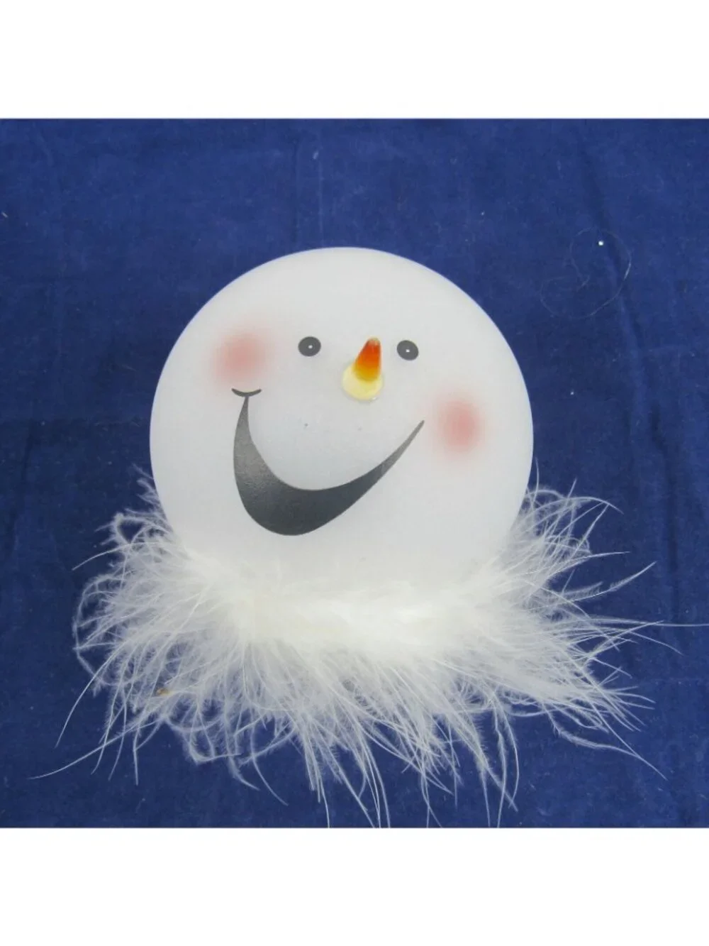 Snowman Holiday Light Cover Frosted Glass Decorative Accent Pre-Owned
